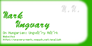 mark ungvary business card